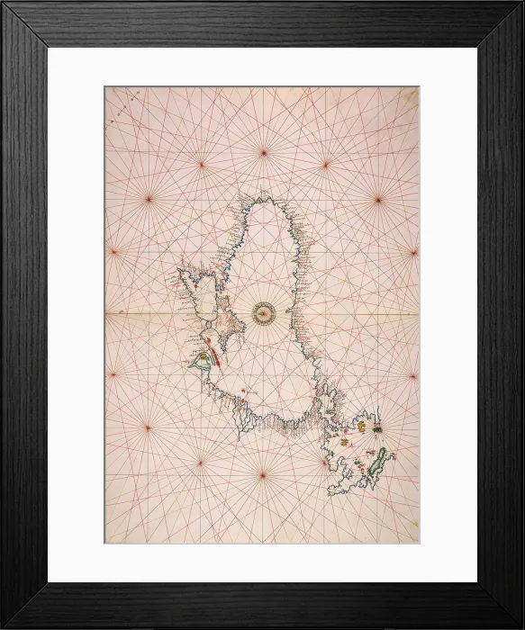 Framed Print : Map of the Black Sea coastline, 1536. Creator: Battista Agnese Framed Print : Map of the Black Sea coastline, 1536. Creator: Battista Agnese