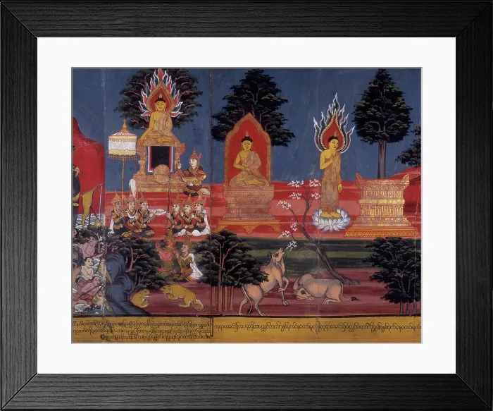 Framed Print : Buddhist deities, 19th century. Creator: Anon