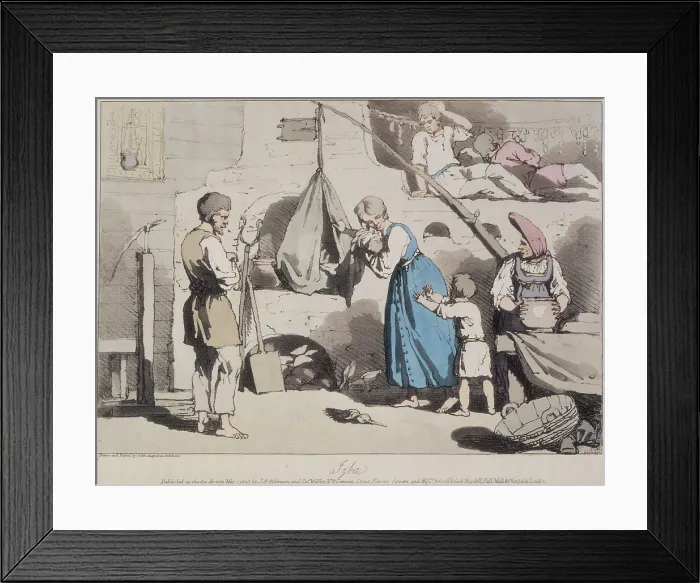 Framed Print : Izba'; a Russian family, 1812. Creator: John Augustus Atkinson. Izba'; a Russian family, 1812. Creator: John Augustus Atkinson Framed Print : Izba'; a Russian family, 1812. Creator: John Augustus Atkinson. Izba'; a Russian family, 1812. Creator: John Augustus Atkinson