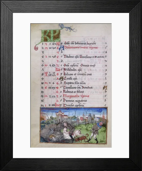 Framed Print : Stag hunting with horse and hounds, c1500-c1510. Creator: Unknown Framed Print : Stag hunting with horse and hounds, c1500-c1510. Creator: Unknown