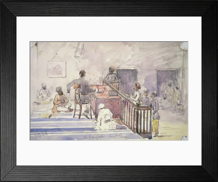 Framed Print : A Punjab court room, 1888. Creator: Alfred Frederick Pollock Harcourt Framed Print : A Punjab court room, 1888. Creator: Alfred Frederick Pollock Harcourt