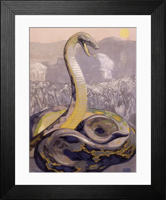 Framed Print : Kaa, the snake, 1919. Creator: Paul Jouve Framed Print : Kaa, the snake, 1919. Creator: Paul Jouve