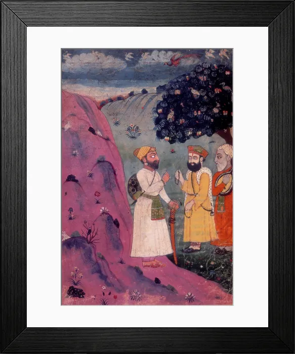 Framed Print : Guru Nanak, manuscript painting, early 18th century. Creator: Unknown