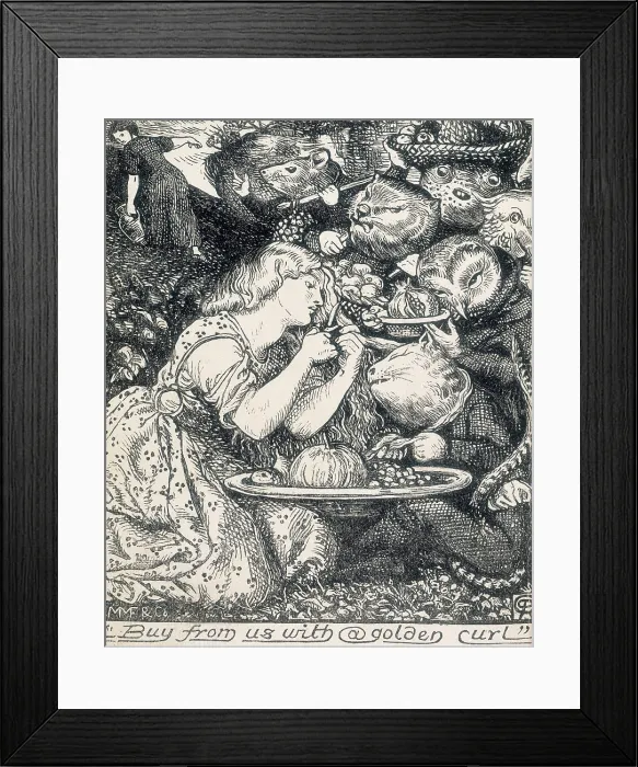 Framed Print : Buy from us with a golden curl, 1862. Creator: Dante Gabriel Rossetti. Buy from us with a golden curl, 1862. Creator: Dante Gabriel Rossetti Framed Print : Buy from us with a golden curl, 1862. Creator: Dante Gabriel Rossetti. Buy from us with a golden curl, 1862. Creator: Dante Gabriel Rossetti