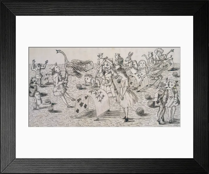 Framed Print : Alice and the Red Queen playing croquet, c1863. Creator: Lewis Carroll Framed Print : Alice and the Red Queen playing croquet, c1863. Creator: Lewis Carroll