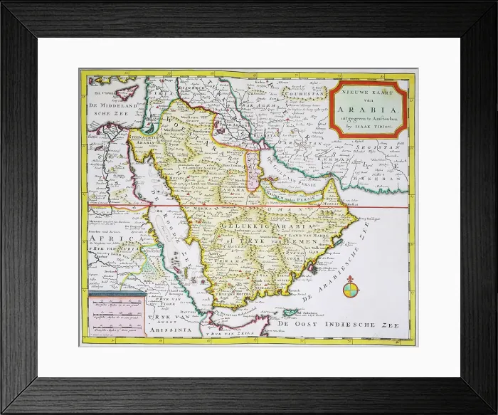 Framed Print : Map of Arabia, 1744. Creator: Isaak Tirion