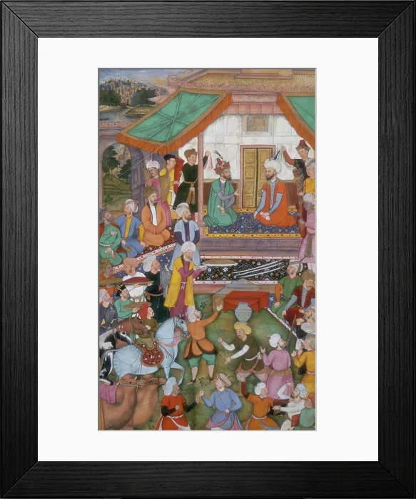 Framed Print : Humayun received by Shah Tahmasp, 1544, (c1603). Creator: Sanwlah Framed Print : Humayun received by Shah Tahmasp, 1544, (c1603). Creator: Sanwlah