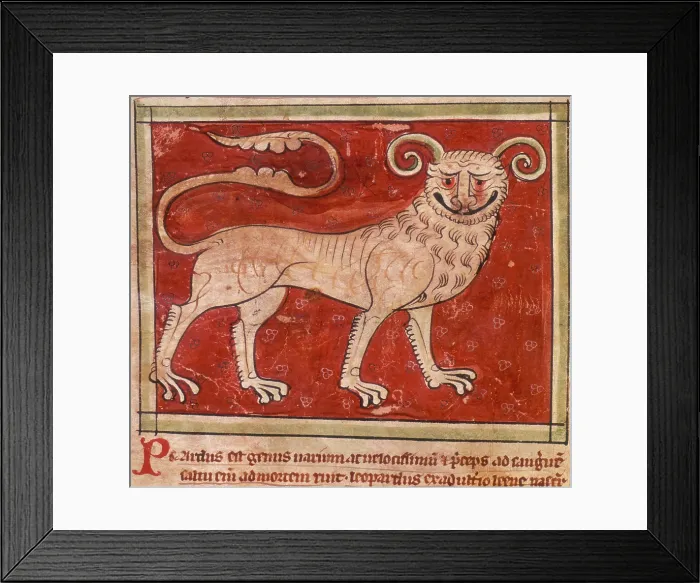 Framed Print : A leopard, 14th century. Creator: Unknown Framed Print : A leopard, 14th century. Creator: Unknown