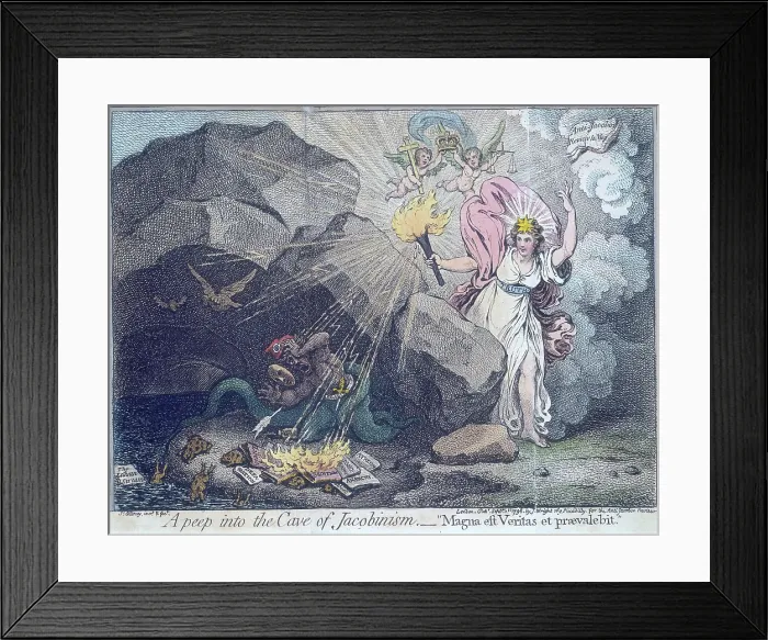 Framed Print : A peep into the Cave of Jacobinism, 1798. Creator: James Gillray. A peep into the Cave of Jacobinism, 1798. Creator: James Gillray Framed Print : A peep into the Cave of Jacobinism, 1798. Creator: James Gillray. A peep into the Cave of Jacobinism, 1798. Creator: James Gillray