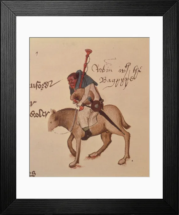 Framed Print : The red faced miller playing the bagpipes, 1911. Creator: Unknown Framed Print : The red faced miller playing the bagpipes, 1911. Creator: Unknown