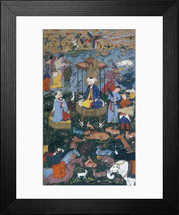 Framed Print : Solomon enthroned, 16th century. Creator: Zayn Al-Abidin Framed Print : Solomon enthroned, 16th century. Creator: Zayn Al-Abidin