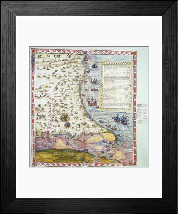Framed Print : Top half of Lord Burghley's chart of the Humber, 1579. Creator: Christopher Saxton. Top half of Lord Burghley's chart of the Humber, 1579. Creator: Christopher Saxton Framed Print : Top half of Lord Burghley's chart of the Humber, 1579. Creator: Christopher Saxton. Top half of Lord Burghley's chart of the Humber, 1579. Creator: Christopher Saxton