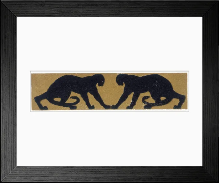 Framed Print : Two black panthers, 1919. Creator: Paul Jouve Framed Print : Two black panthers, 1919. Creator: Paul Jouve