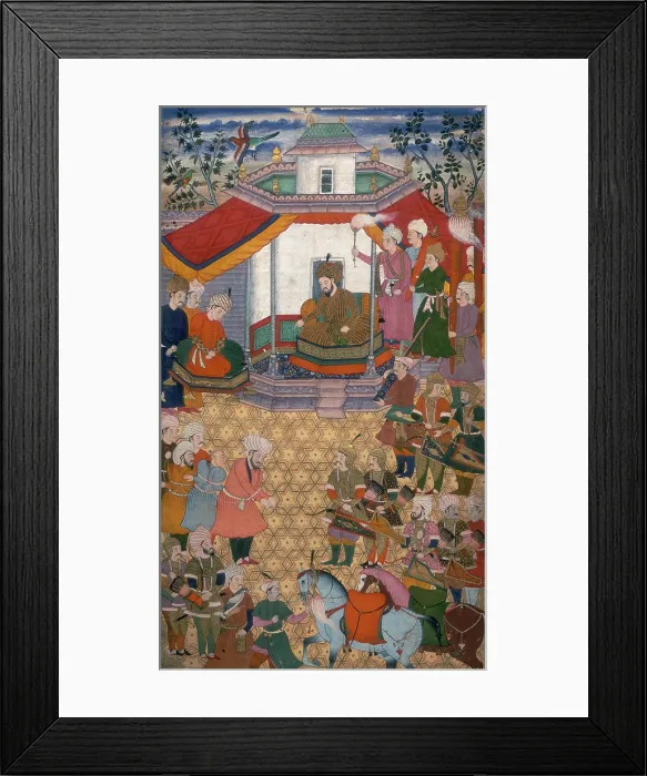 Framed Print : Bayazidi brought before Timur, 1600. Creator: Unknown Framed Print : Bayazidi brought before Timur, 1600. Creator: Unknown