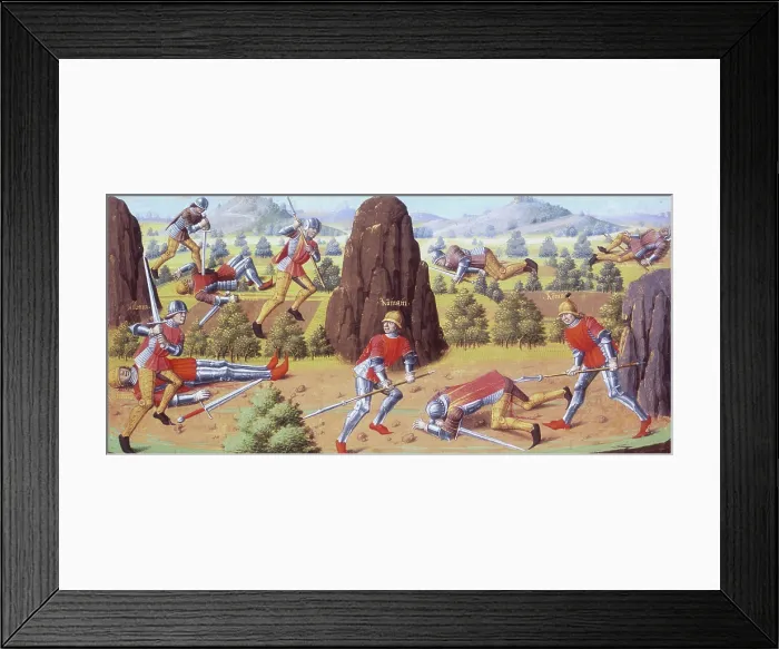 Framed Print : Soldiers fighting on a battlefield, 1475. Creator: Unknown Framed Print : Soldiers fighting on a battlefield, 1475. Creator: Unknown
