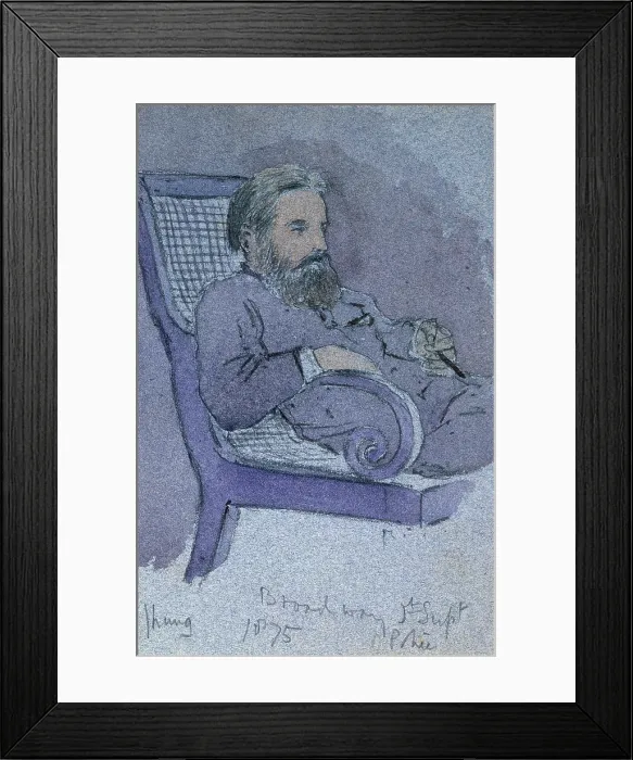 Framed Print : Portrait of man reclining in a chair, c1861-c1869. Creator: Alfred Frederick Pollock Harcourt Framed Print : Portrait of man reclining in a chair, c1861-c1869. Creator: Alfred Frederick Pollock Harcourt