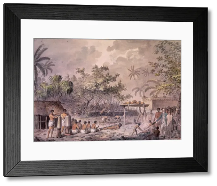 Framed Print : Human sacrifices at Otaheite (Tahiti), c1777-c1779. Creator: John Webber Framed Print : Human sacrifices at Otaheite (Tahiti), c1777-c1779. Creator: John Webber