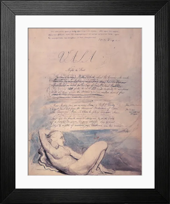 Framed Print : Night the First, 1797. Creator: William Blake. Night the First, 1797. Creator: William Blake Framed Print : Night the First, 1797. Creator: William Blake. Night the First, 1797. Creator: William Blake