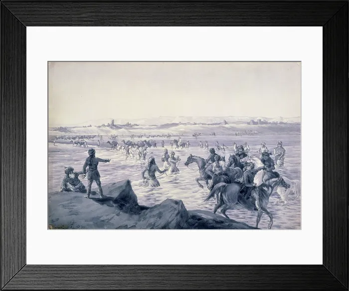 Framed Print : Crossing the Helmund at Chahar Burjak, Afghanistan, 1884. Creator: Sir Edward Law Durand Framed Print : Crossing the Helmund at Chahar Burjak, Afghanistan, 1884. Creator: Sir Edward Law Durand