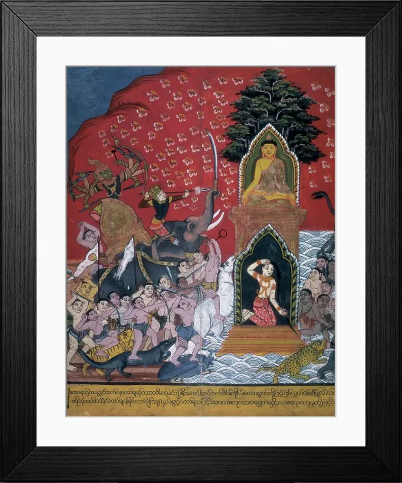 Framed Print : Scene from the life of the Buddha, 19th century. Creator: Unknown Framed Print : Scene from the life of the Buddha, 19th century. Creator: Unknown