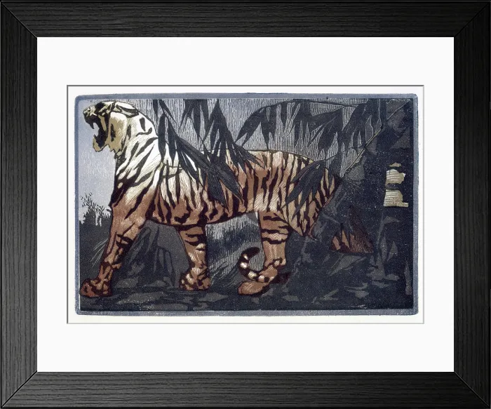 Framed Print : Tiger; scene from 'The Jungle Book', 1919. Creator: Paul Jouve Framed Print : Tiger; scene from 'The Jungle Book', 1919. Creator: Paul Jouve