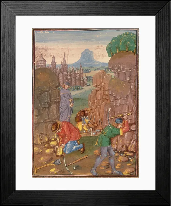 Framed Print : Stone miners, 1482. Creator: Unknown Framed Print : Stone miners, 1482. Creator: Unknown