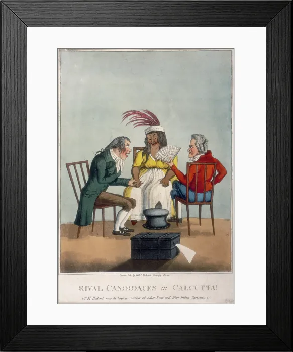 Framed Print : Rival Candidates in Calcutta, 1813. Creator: James Moffatt. Rival Candidates in Calcutta, 1813. Creator: James Moffatt Framed Print : Rival Candidates in Calcutta, 1813. Creator: James Moffatt. Rival Candidates in Calcutta, 1813. Creator: James Moffatt