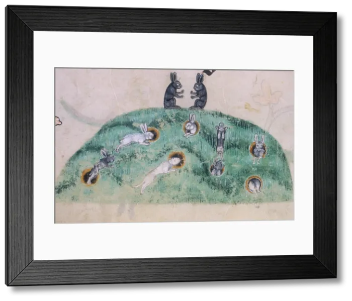 Framed Print : A rabbit warren, c1300-c1340. Creator: Unknown Framed Print : A rabbit warren, c1300-c1340. Creator: Unknown