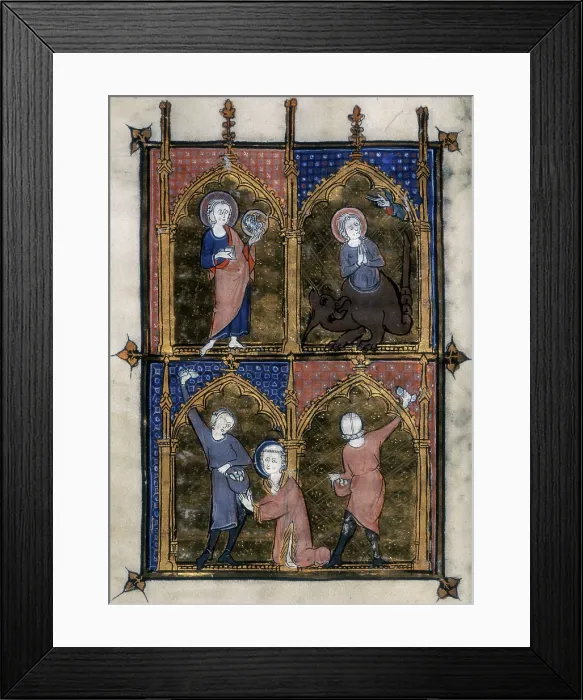 Framed Print : Four miniatures, c1295-c1310. Creator: Unknown Framed Print : Four miniatures, c1295-c1310. Creator: Unknown