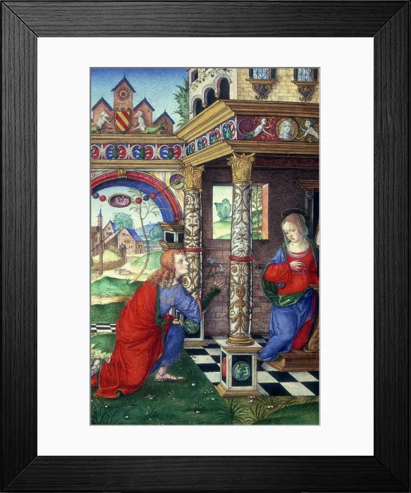 Framed Print : The Annunciation, 1500. Creator: Matteo da Milano Framed Print : The Annunciation, 1500. Creator: Matteo da Milano