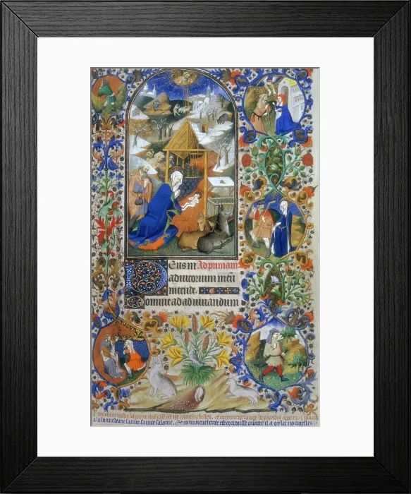 Framed Print : The Nativity, 1423. Creator: Workshop of the Master of the Duke of Bedford Framed Print : The Nativity, 1423. Creator: Workshop of the Master of the Duke of Bedford