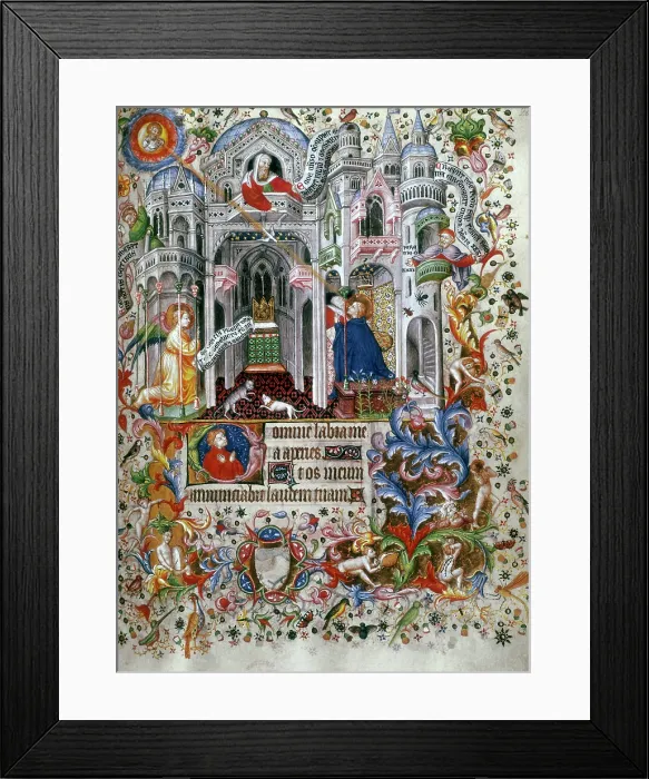 Framed Print : The Annunciation, c1407. Creator: Master of the Brussels Initials Framed Print : The Annunciation, c1407. Creator: Master of the Brussels Initials