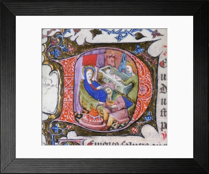 Framed Print : The Virgin, With Christ Laid In The Manger, c1200? Creator: Unknown Framed Print : The Virgin, With Christ Laid In The Manger, c1200? Creator: Unknown