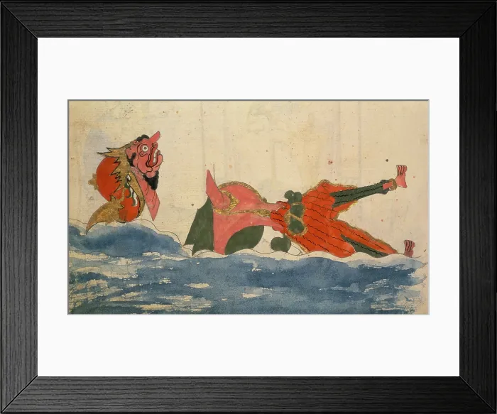 Framed Print : A king being devoured by a monster in the sea, 1804. Creator: Unknown Framed Print : A king being devoured by a monster in the sea, 1804. Creator: Unknown