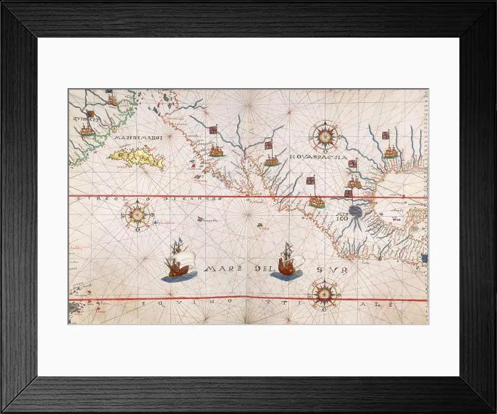 Framed Print : Map of Mexico, 1567. Creator: Joan Martines Framed Print : Map of Mexico, 1567. Creator: Joan Martines