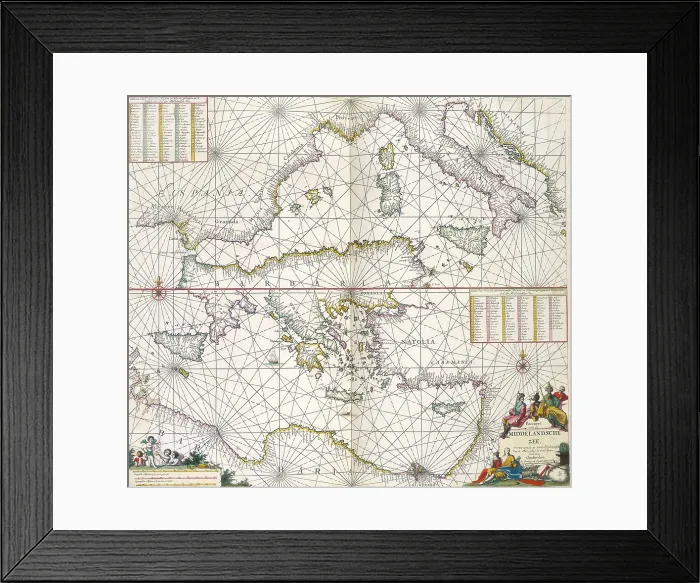 Framed Print : Maps of the Mediterranean, 1682. Creator: Joannes van Keulen Framed Print : Maps of the Mediterranean, 1682. Creator: Joannes van Keulen