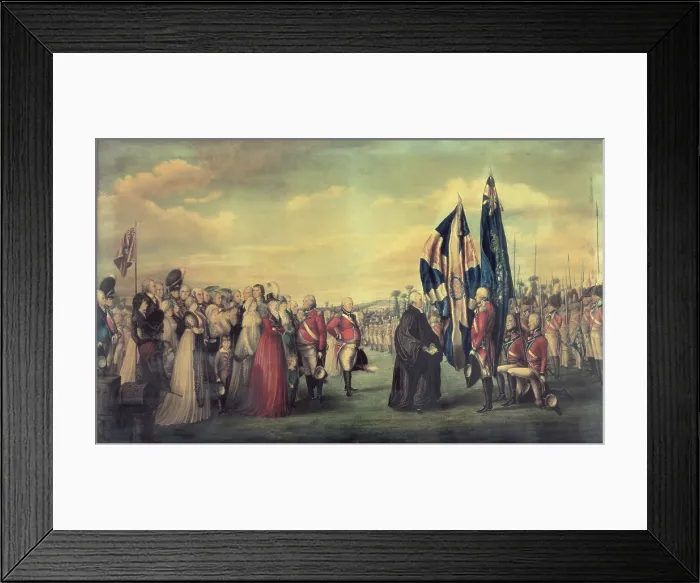 Framed Print : Consecration of the Colours of the 3rd Regiment of Royal East India Volunteers, c1800-c1826. Creator: Henry Matthews Framed Print : Consecration of the Colours of the 3rd Regiment of Royal East India Volunteers, c1800-c1826. Creator: Henry Matthews