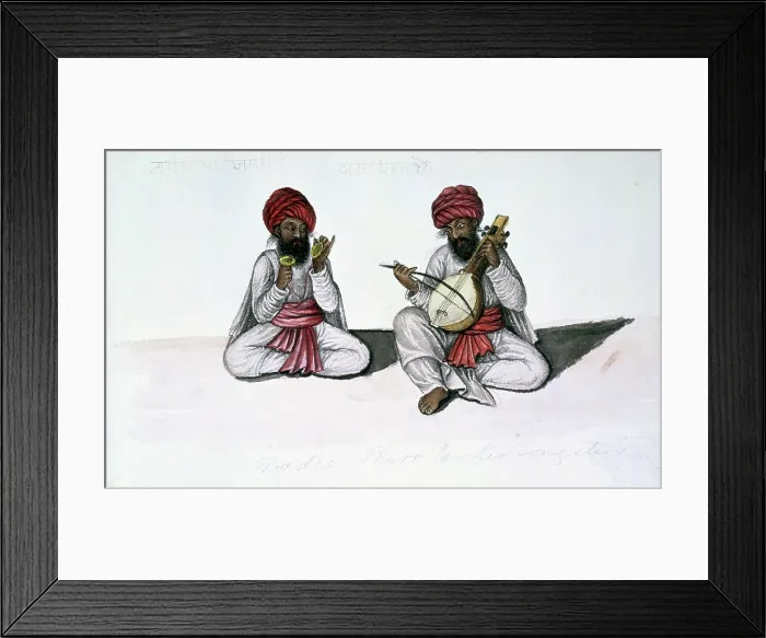 Framed Print : Musicians with cymbals and stringed instruments, 1856. Creator: Unknown Framed Print : Musicians with cymbals and stringed instruments, 1856. Creator: Unknown