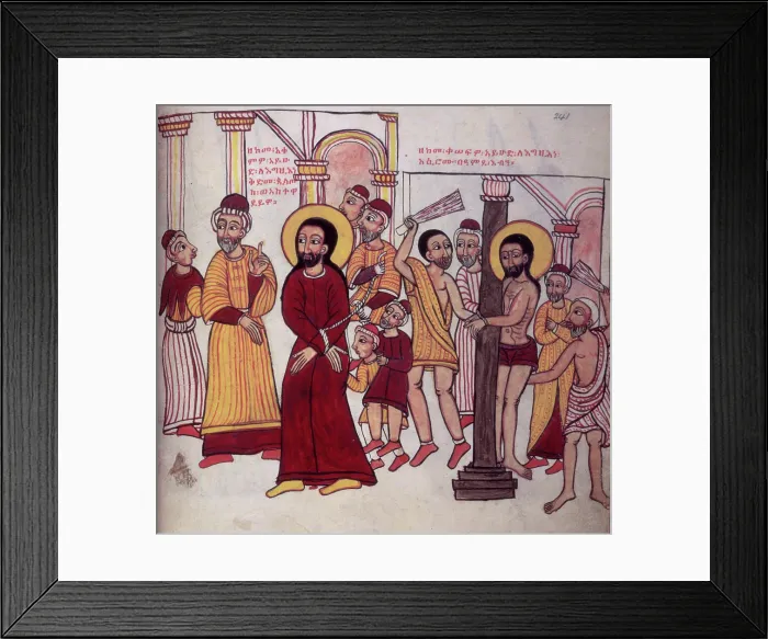 Framed Print : Christ being led to his crucifixion, and Christ being scourged, 1756. Creator: Unknown Framed Print : Christ being led to his crucifixion, and Christ being scourged, 1756. Creator: Unknown
