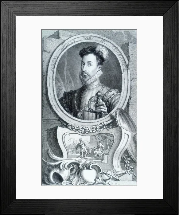 Framed Print : Robert Dudley, Earl of Leicester, c1743-c1751. Creator: Jacobus Houbraken