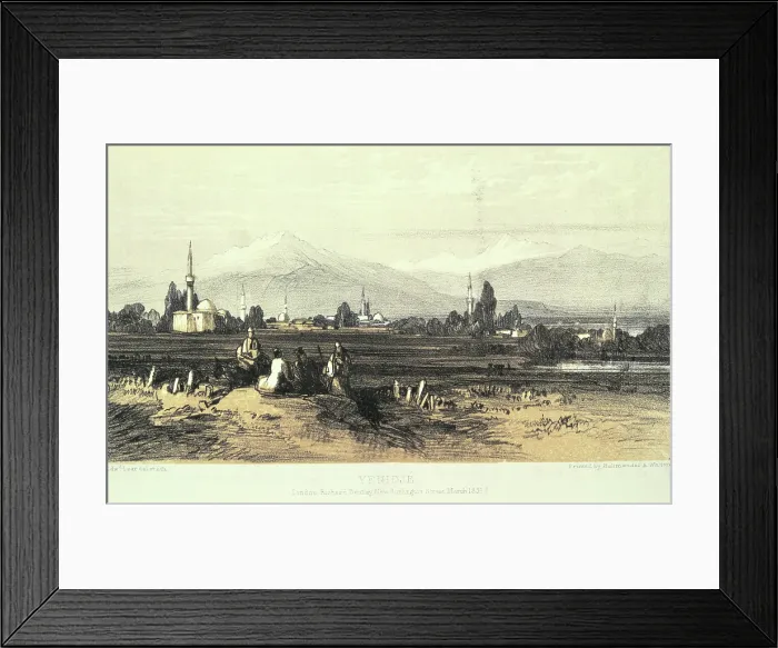 Framed Print : Yenidje, 1851. Creator: Edward Lear Framed Print : Yenidje, 1851. Creator: Edward Lear