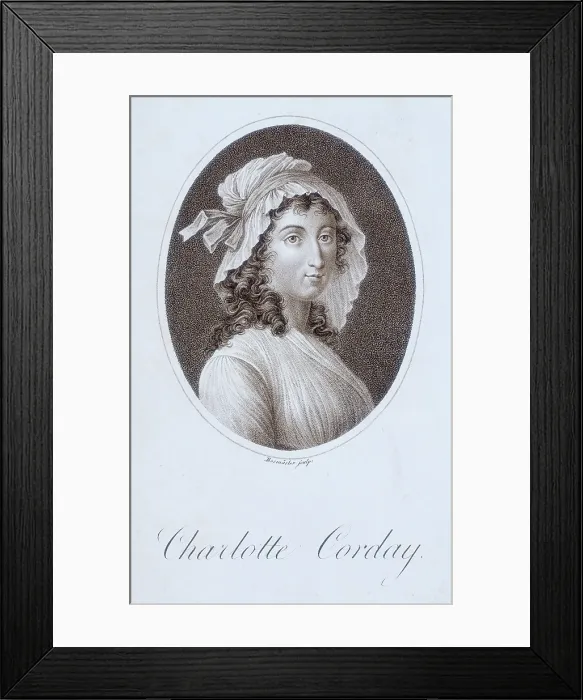 Framed Print : Charlotte Corday, 1804. Creator: Johann Friedrich Rosmasler Framed Print : Charlotte Corday, 1804. Creator: Johann Friedrich Rosmasler