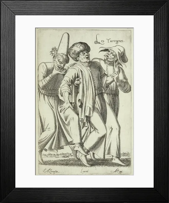 Framed Print : Les Yvrongnes (The Drunkards), 1568. Creator: Unknown Framed Print : Les Yvrongnes (The Drunkards), 1568. Creator: Unknown