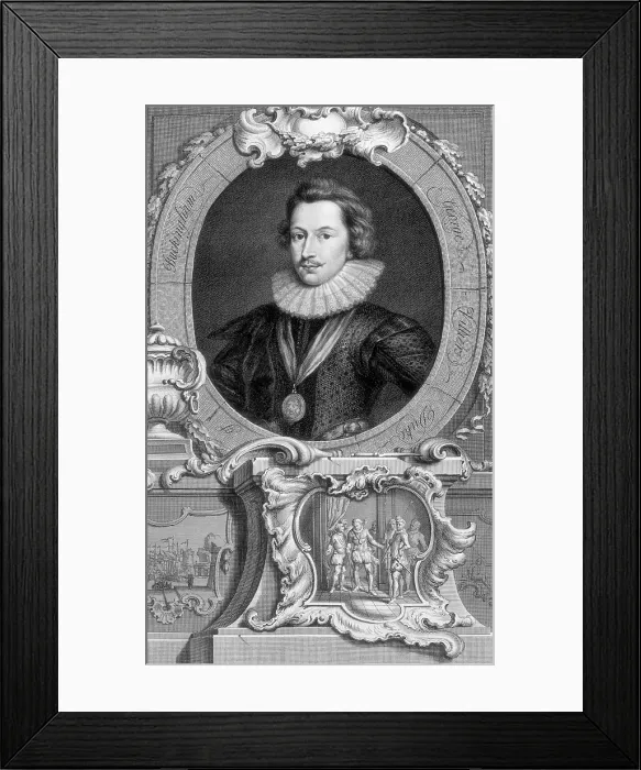 Framed Print : George Villiers, 1st Duke of Buckingham, c1743-c1751. Creator: Jacobus Houbraken Framed Print : George Villiers, 1st Duke of Buckingham, c1743-c1751. Creator: Jacobus Houbraken