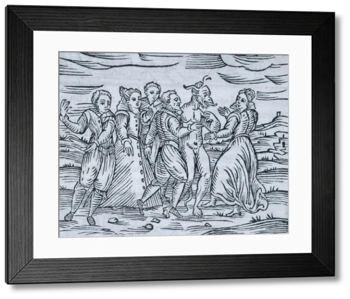 Framed Print : Dancing with the devil, at the Sabbath, 1608. Creator: Unknown Framed Print : Dancing with the devil, at the Sabbath, 1608. Creator: Unknown