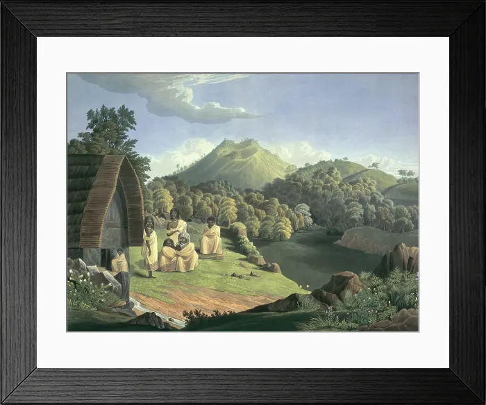 Framed Print : A Toda family in the Nilgiri Hills, India, 1837. Creator: Richard Barron Framed Print : A Toda family in the Nilgiri Hills, India, 1837. Creator: Richard Barron