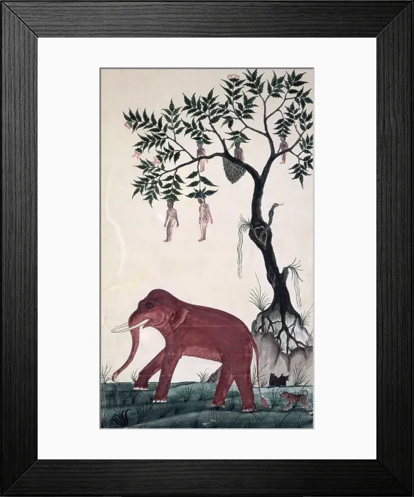 Framed Print : Lady fruits & elephant. c.1824. Creator: Bun Khong. Lady fruits & elephant. c.1824. Creator: Bun Khong Framed Print : Lady fruits & elephant. c.1824. Creator: Bun Khong. Lady fruits & elephant. c.1824. Creator: Bun Khong