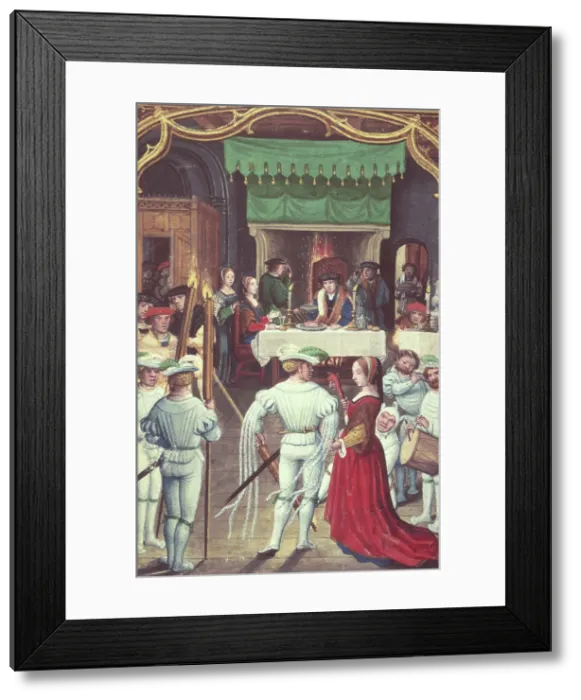 Framed Print : Calendar scene for February: Feasting and dancing, 1520-1530. Creator: Unknown Framed Print : Calendar scene for February: Feasting and dancing, 1520-1530. Creator: Unknown