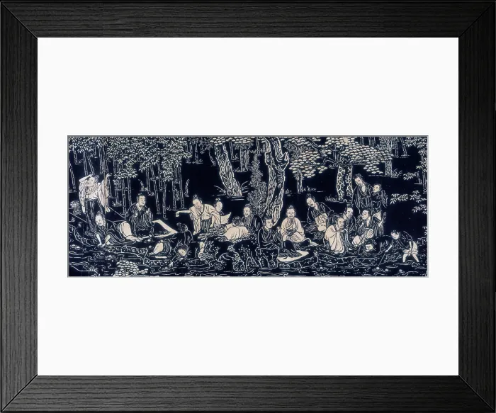 Framed Print : A gathering of robed men seated in a forest. Creator: Unknown Framed Print : A gathering of robed men seated in a forest. Creator: Unknown
