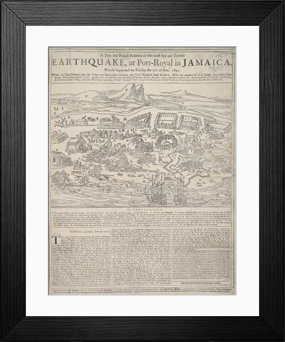 Framed Print : Earthquake at Port Royal, Jamaica, 7th June 1692. Creator: Unknown Framed Print : Earthquake at Port Royal, Jamaica, 7th June 1692. Creator: Unknown